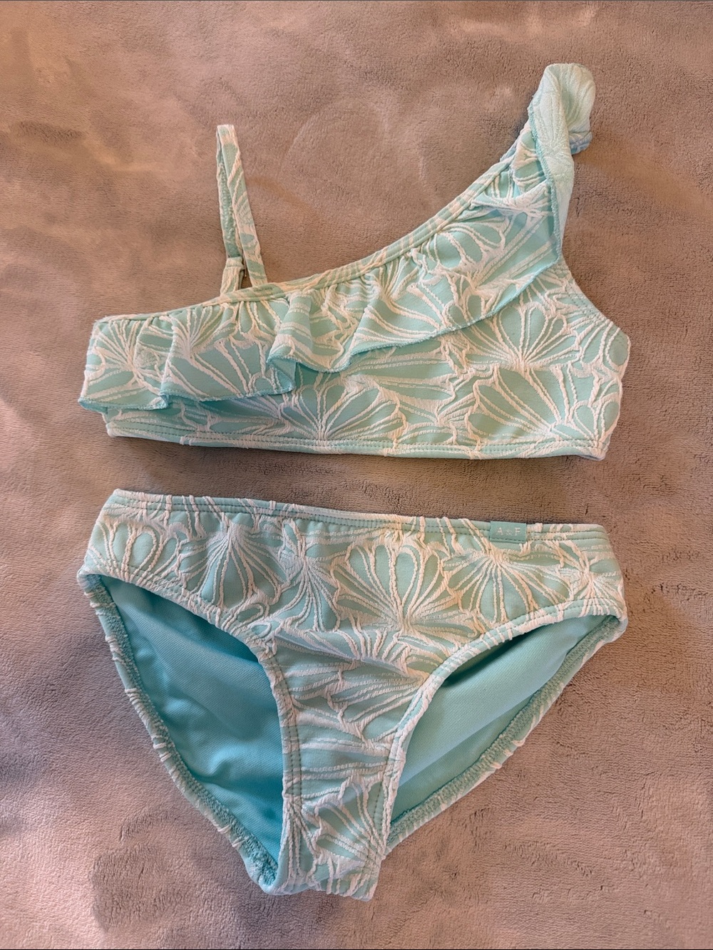 abercrombie kids Light Aqua One-Shoulder Ruffle Bikini